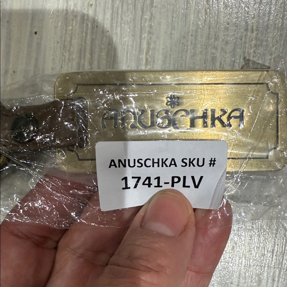 Anuschka Brass-Toned Luggage Tag/Hangtag/Keychain
